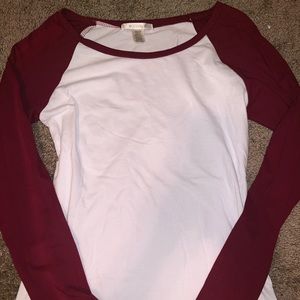 Burgundy Baseball Tee